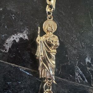 Gold Saint Pendant Bracelet